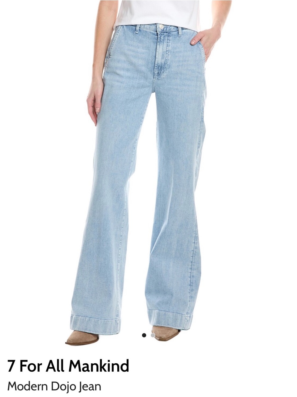 7 For All Mankind Light Blue Wide-Leg Modern Dojo Jeans